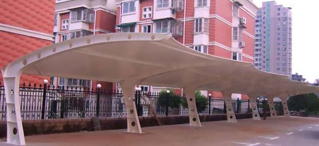 膜结构PVC停车棚遮阳遮雨环境装饰